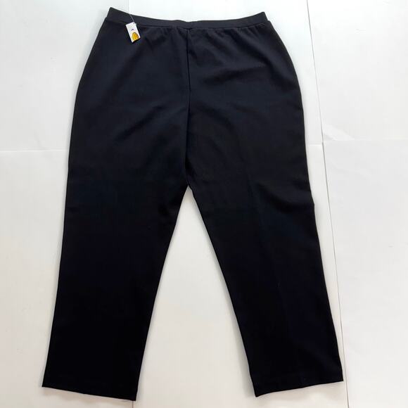 Talbots Stretch Wide Tapered Leg Pants Cotton Blend in Black | 2X NWT Vintage - Picture 8 of 11